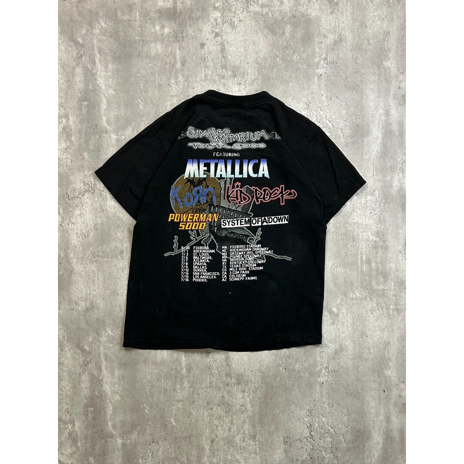 Vintage 2000 Metallica Summer Sanatorium Rock Music Tour Graphic T-Shirt Sz L