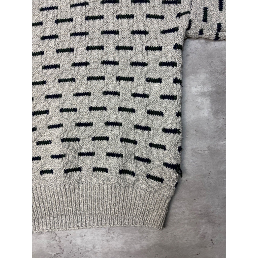 Vintage 90s Savile Row Abstract Pattern Textured Knit Sweater Size Large