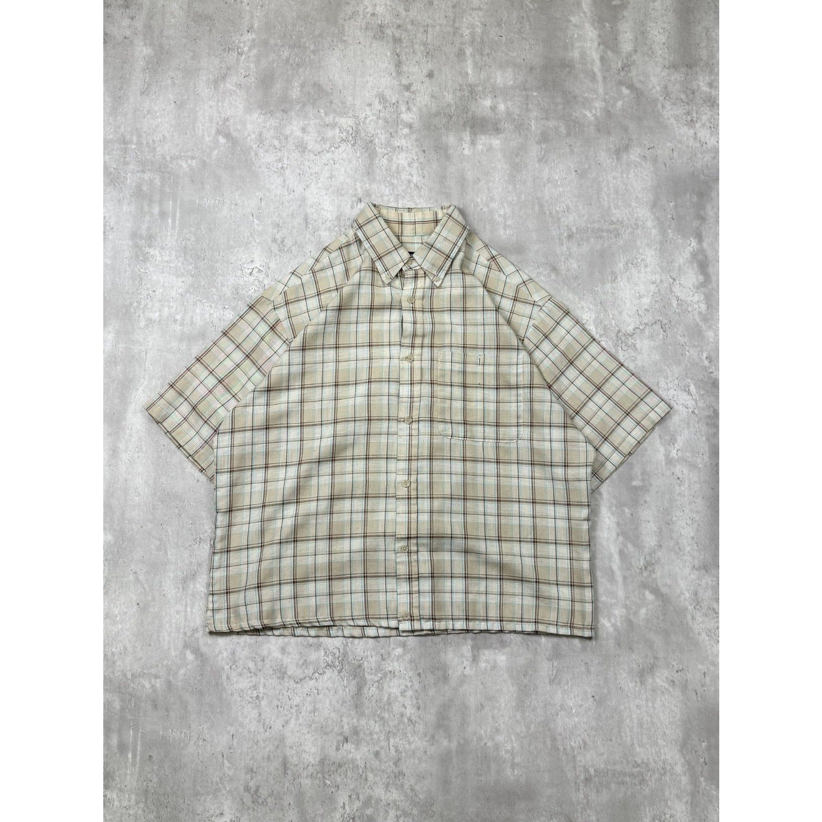 Vintage Par Four Sportswear Plaid Reworked Cropped Button Up Shirt Size Large