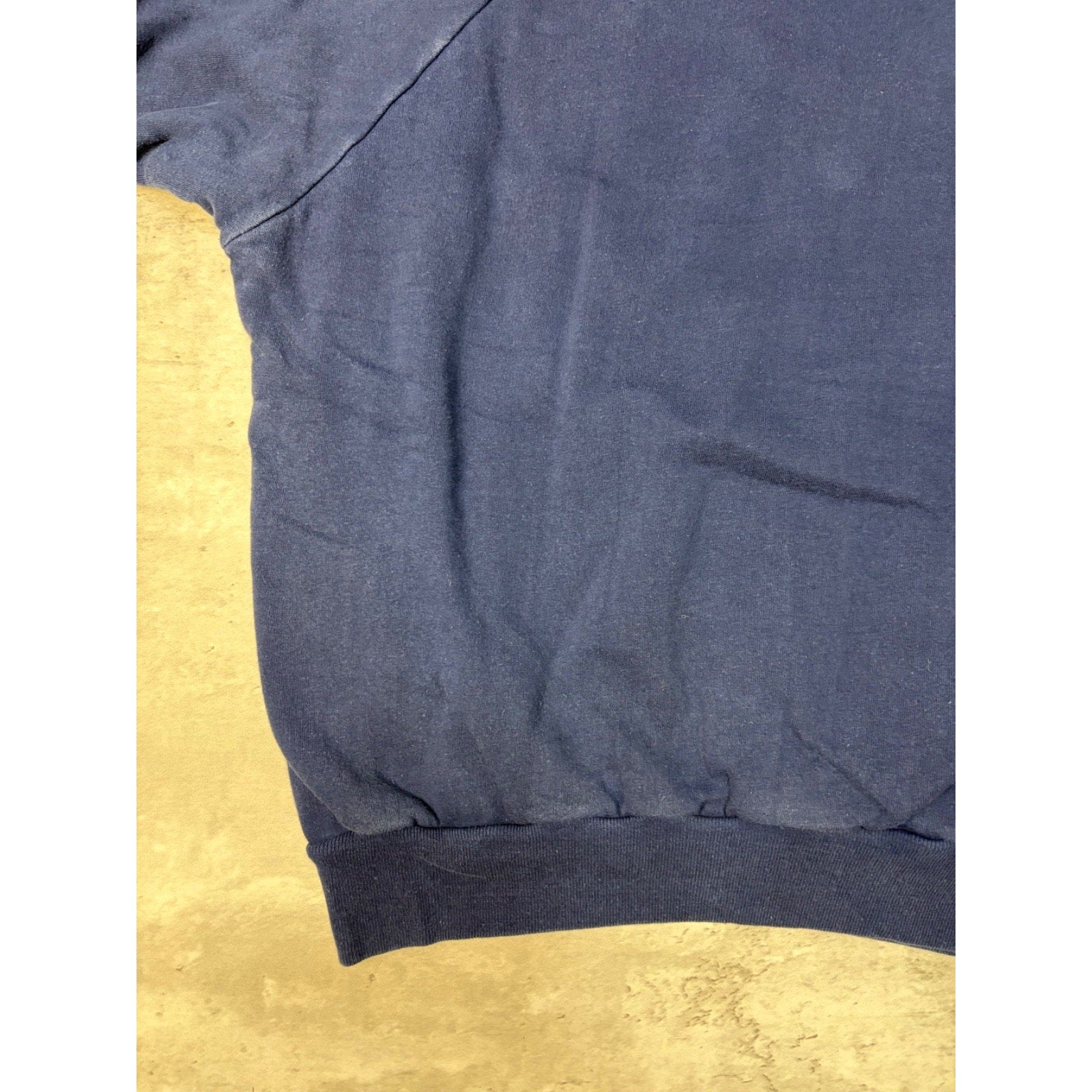 Vintage 1980s Thermal Lined Blank Full Zip Hooded Navy Sweatshirt Size XL