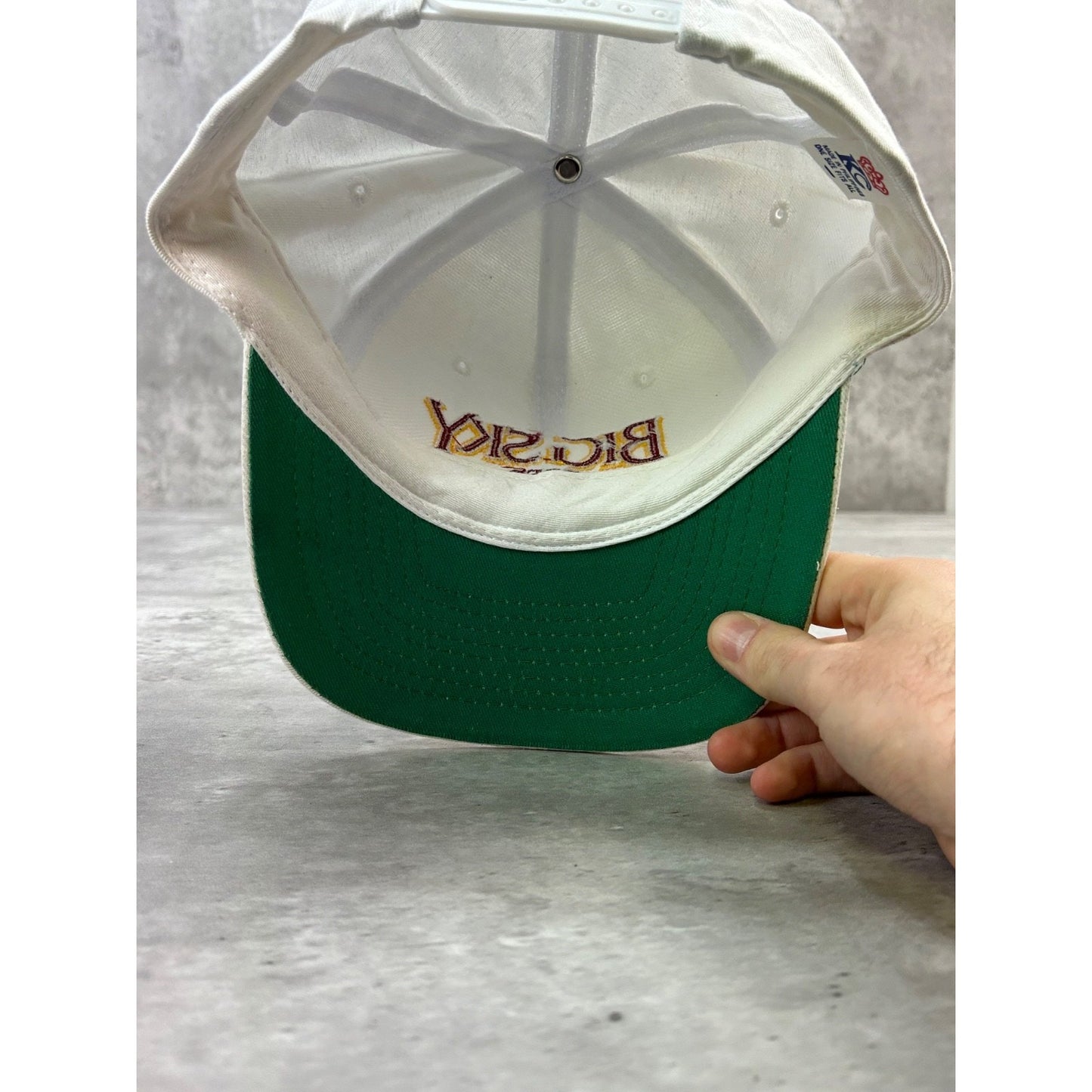 Vintage 90s Big Sky Beer Embroidered Spellout Beer Promo Snapback Hat OSFA