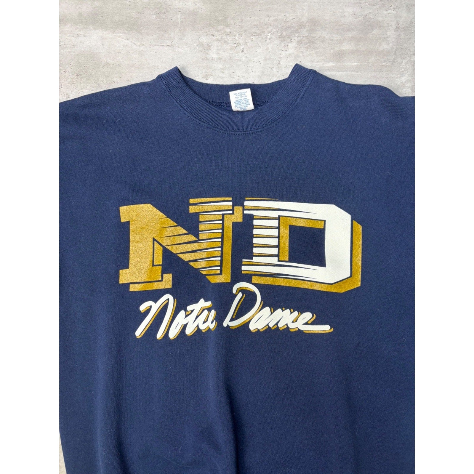 Vintage Notre Dame Fighting Irish NCAA Script Spellout Sweatshirt Size Large