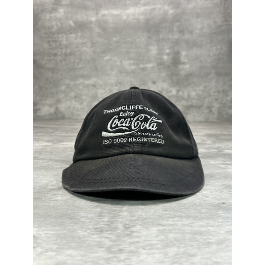 Vintage 90s Coca Cola Thorncliffe Embroidered Spellout Strapback Hat OSFA