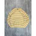Vintage 90s Tosani Lightweight Zig Zag Print Pullover Knit Sweater Size XL