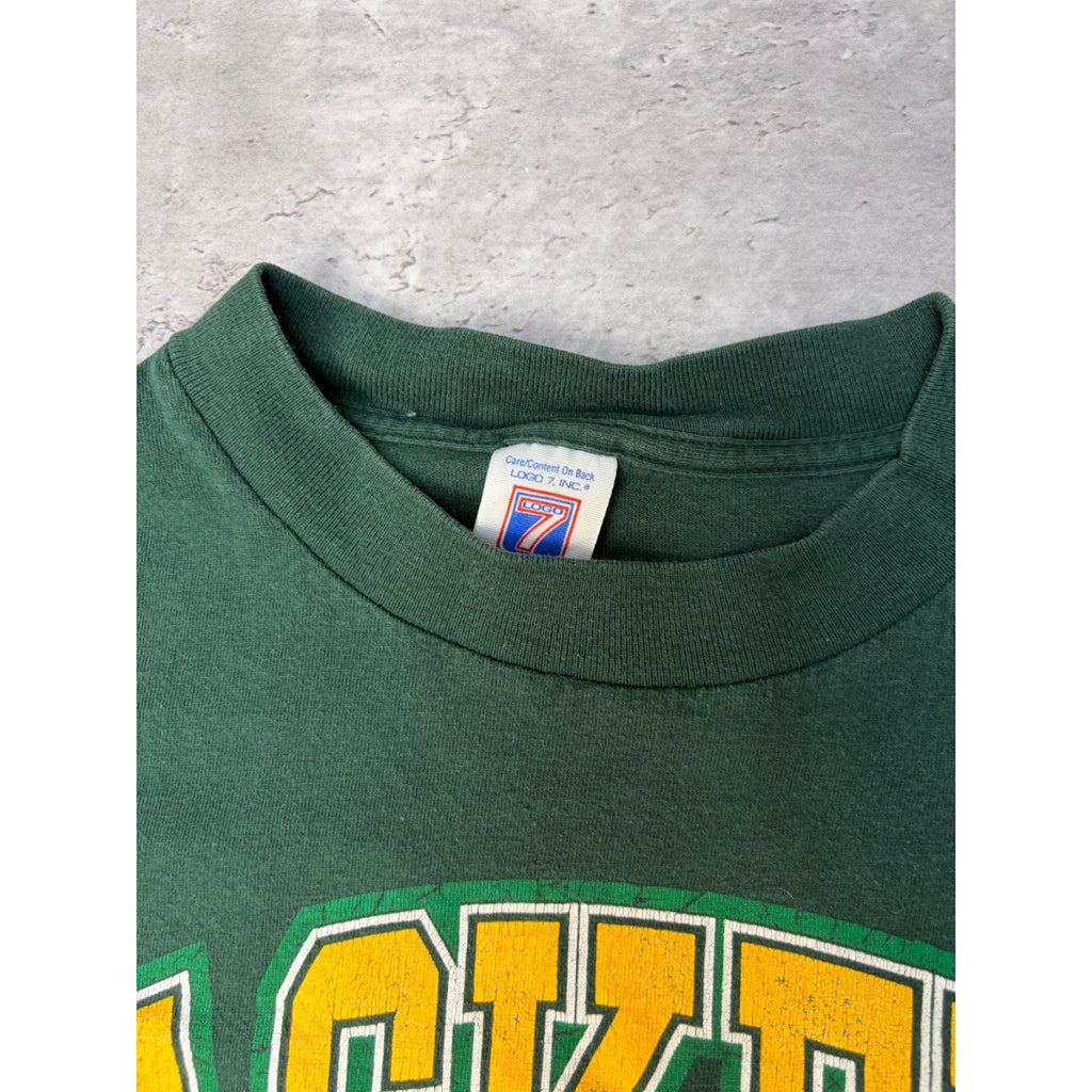 Vintage 1995 Green Bay Packers NFL Helmet Graphic Football T-Shirt Size Large