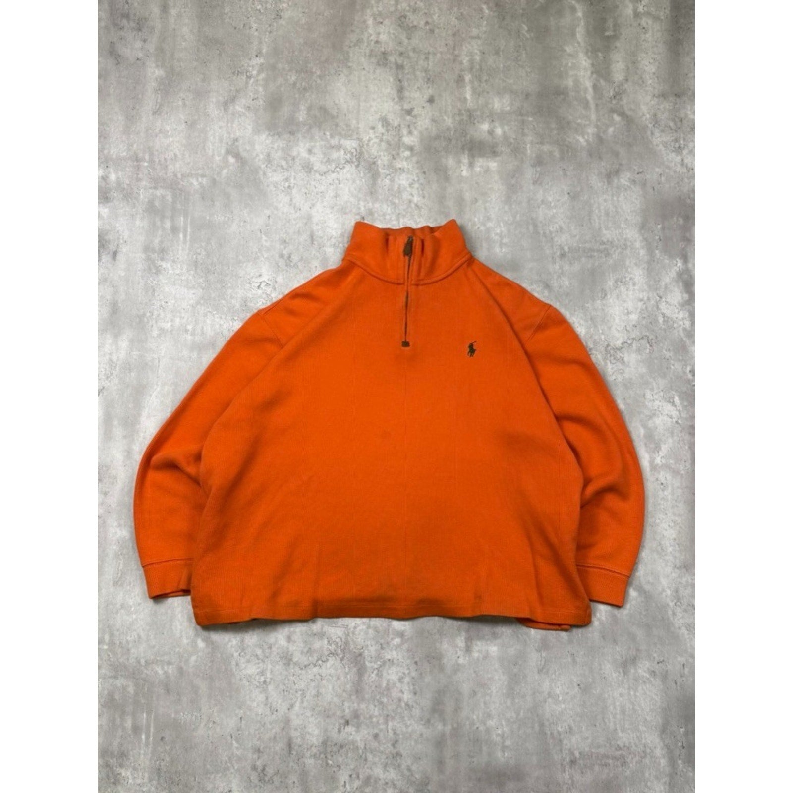 Vintage Polo Ralph Lauren Embroidered Pony 1/4 Zip Mockneck Sweatshirt Sz Large