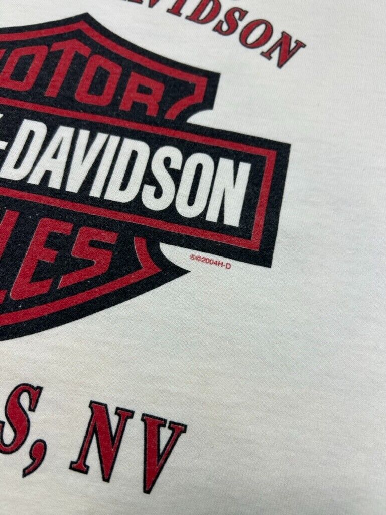 Harley Davidson Las Vegas Motorcycle Graphic T-Shirt Size 3XL White