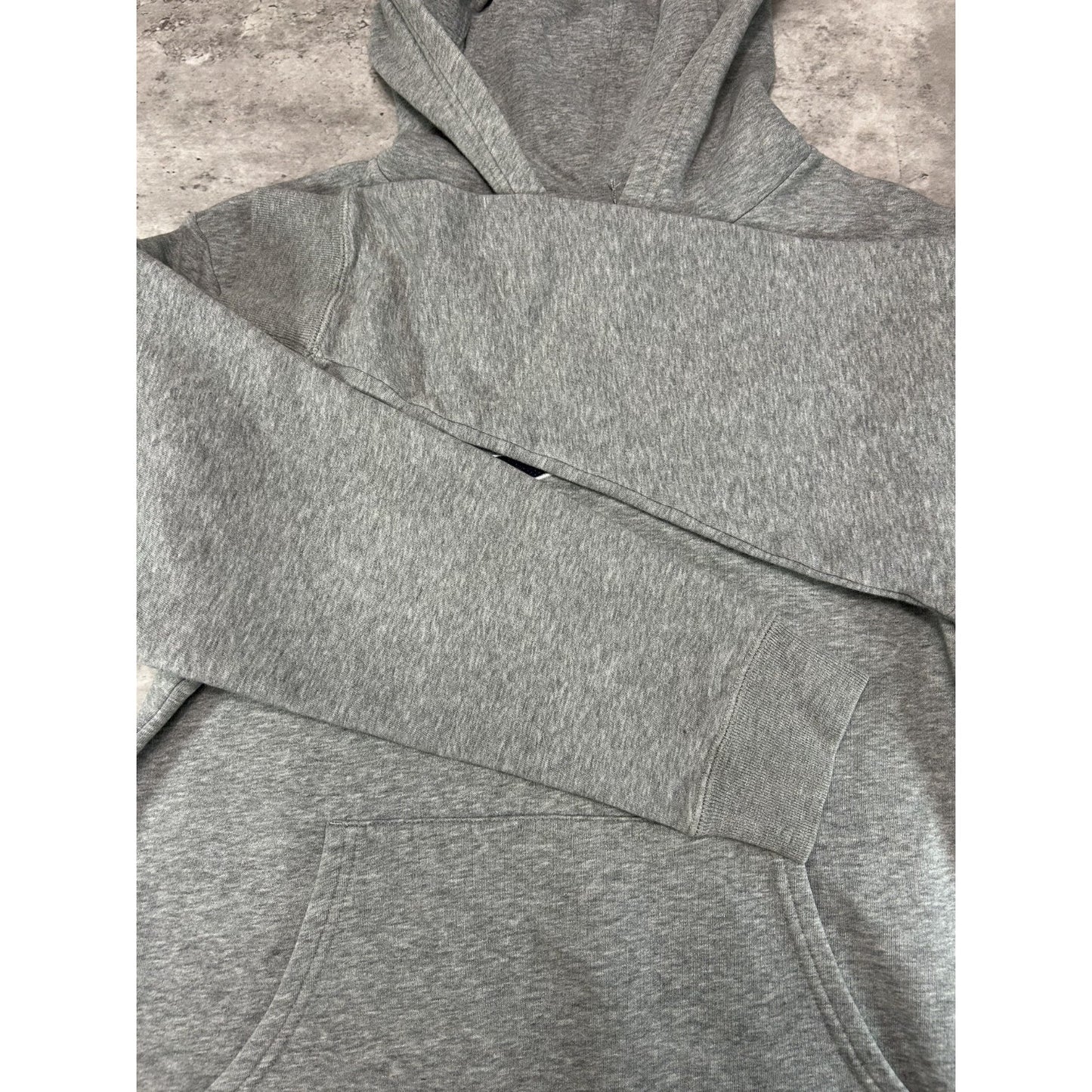 Vintage Nike Embroidered Big Swoosh Pullover Hooded Sweatshirt Size Medium Gray