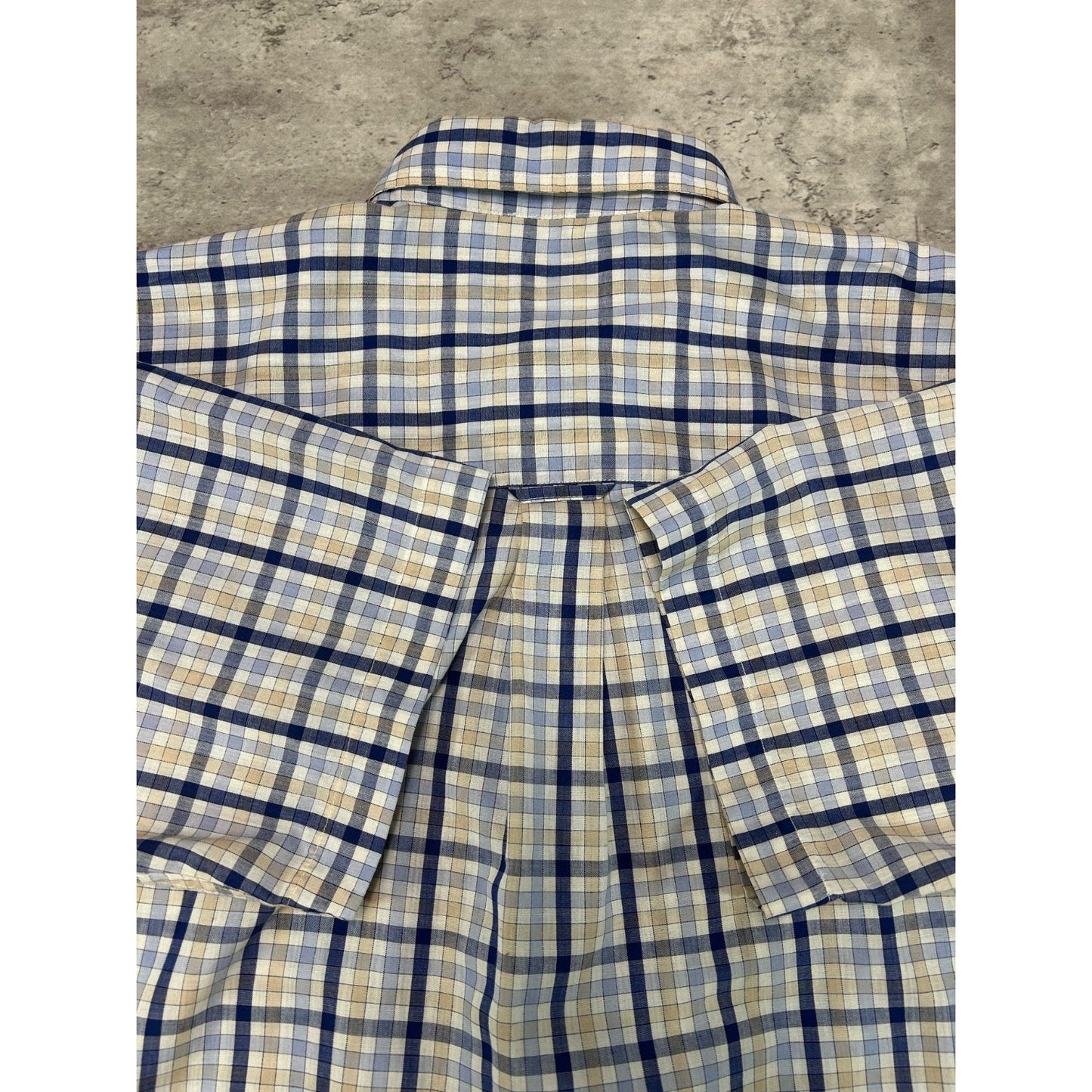 Vintage Consensus Plaid Short Sleeve Reworked Cropped Button Up Shirt Sz Medium