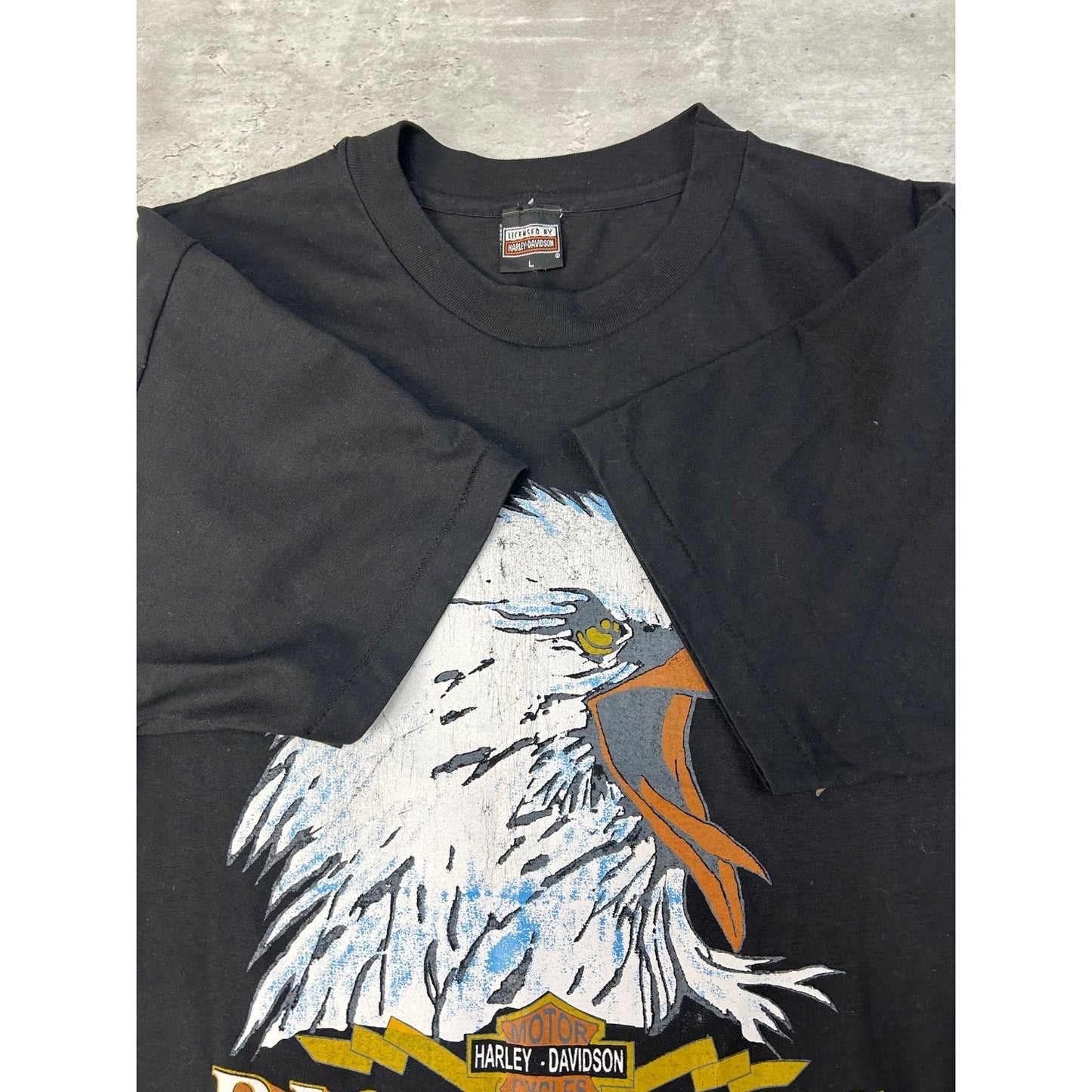 Vintage 1996 Harley Davidson Righteous Ruler Bald Eagle Graphic T-Shirt Sz Large