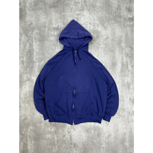 Vintage 1980s 20/20 Sport Blank Full Zip Hooded Sweatshirt Size Large