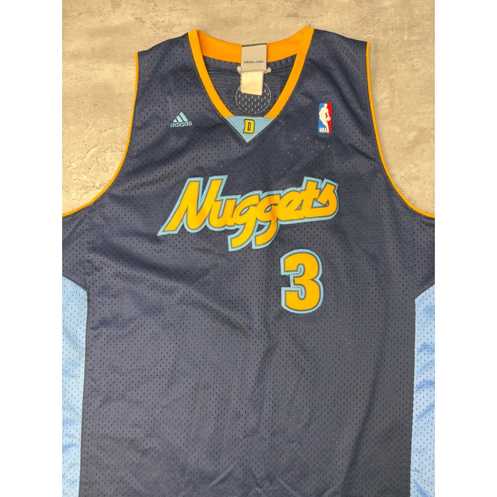 Vintage Allen Iverson #3 Denver Nuggets NBA Adidas Basketball Jersey Size 2XL