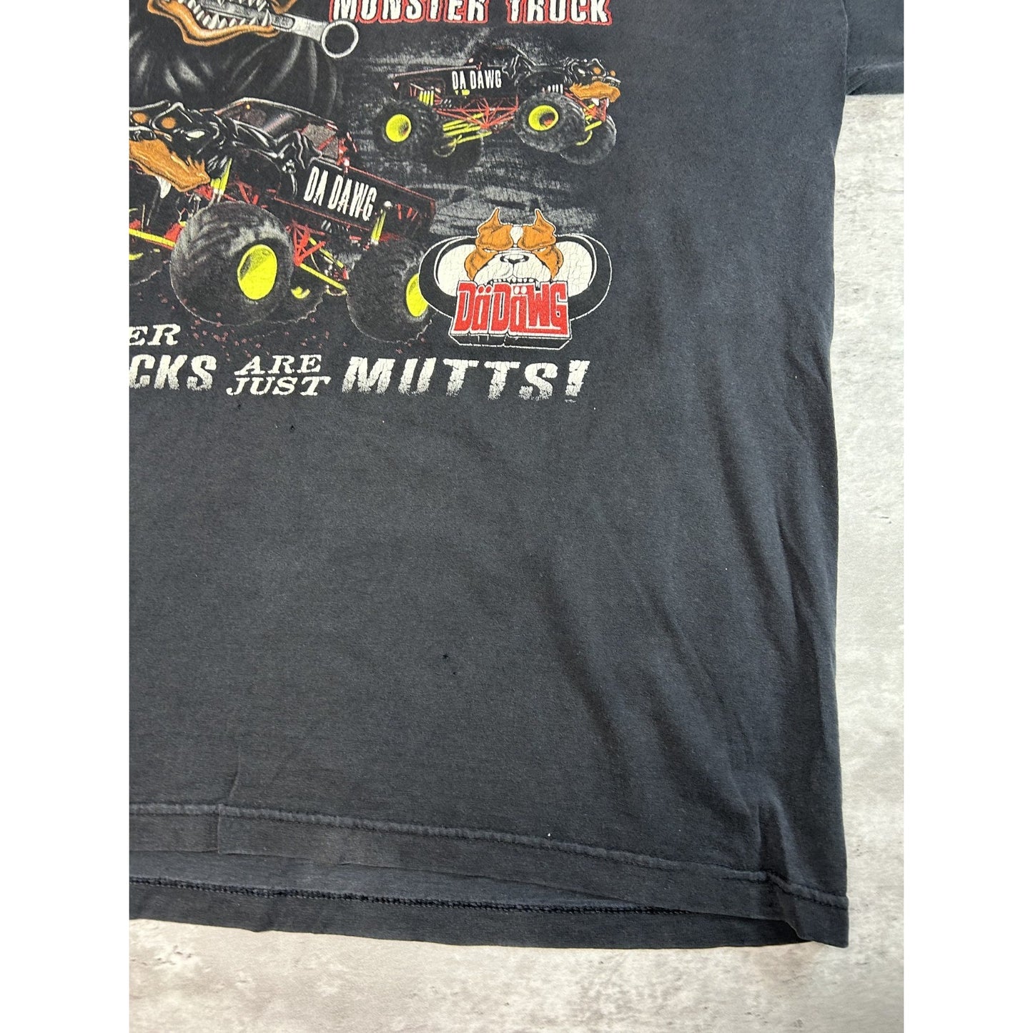 Vintage 90s Da Dawgs Monster Trucker Graphic Long Sleeve T-Shirt Size XL Black