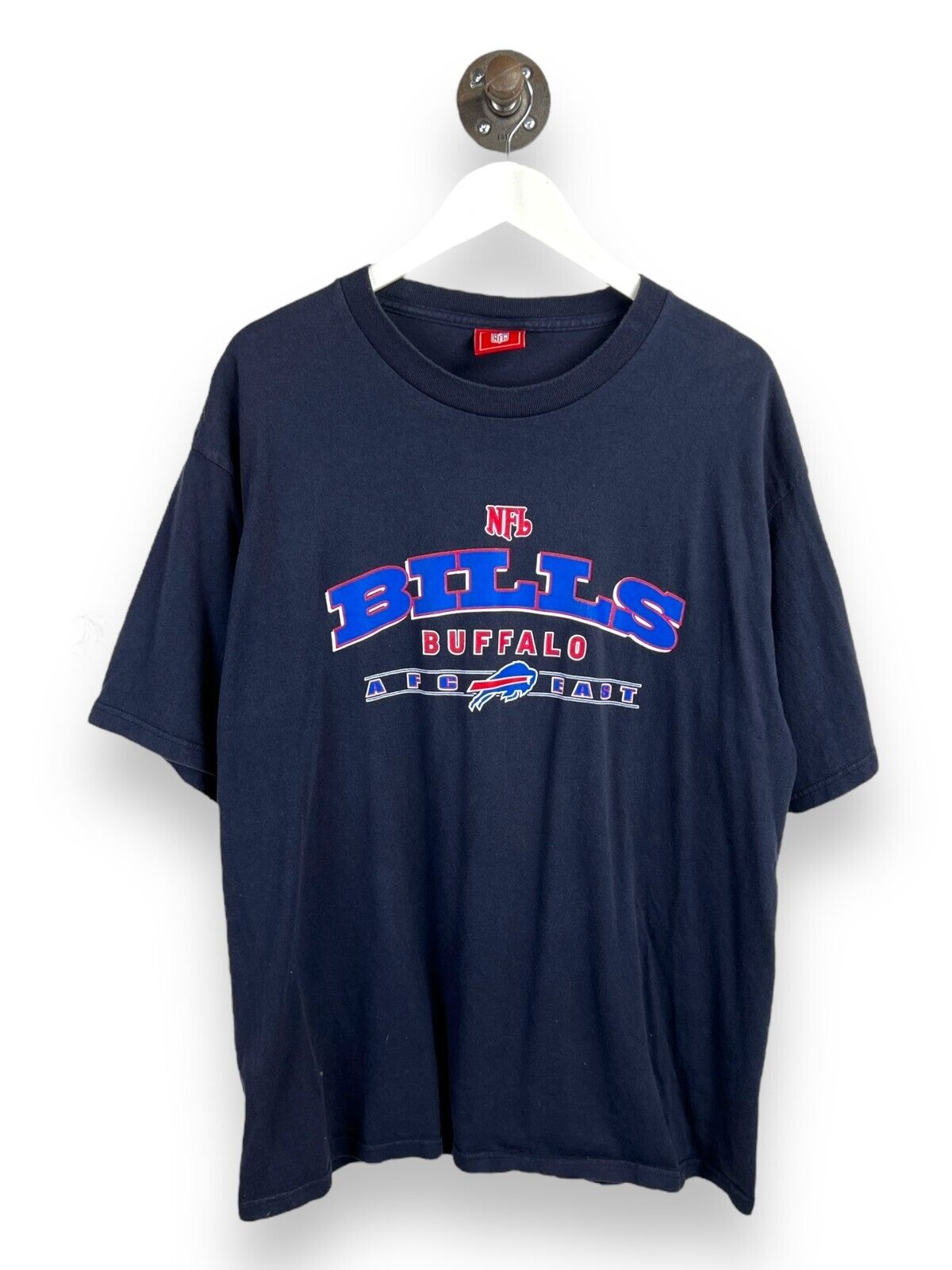 Buffalo Bills NFL Arc Spellout Logo Graphic T-Shirt Size XL Blue