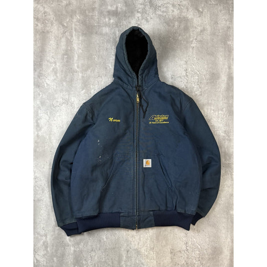 Vintage Carhartt Insulated Canvas Workwear Hooded Active Jacket Size XL