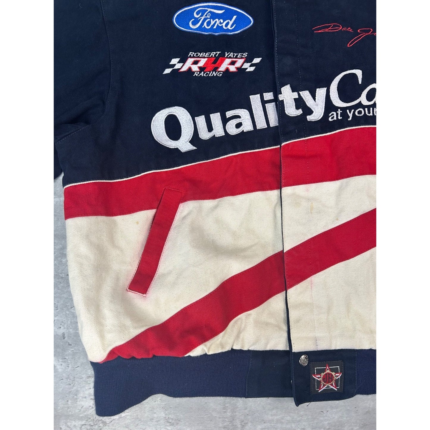 Vintage Dale Jarrett #88 Nascar Embroidered Patches Racing Jacket Size Large