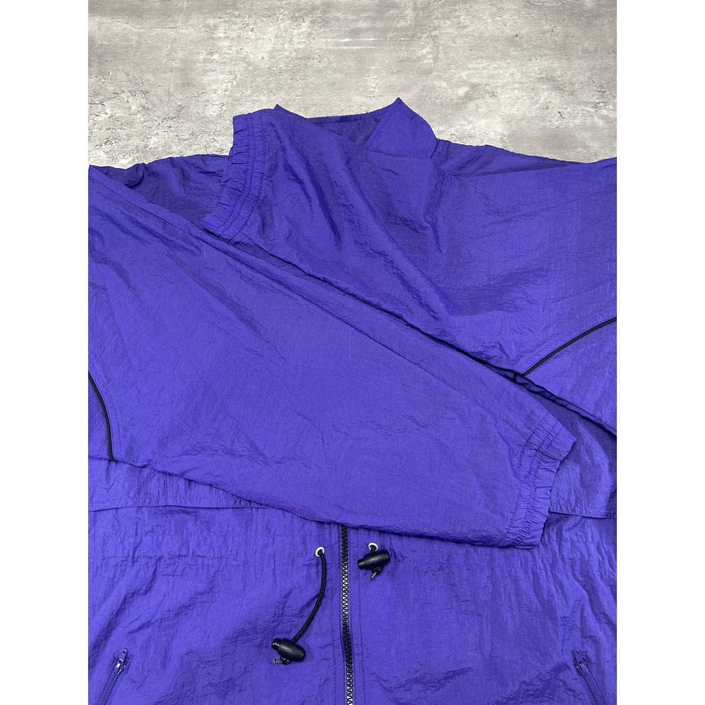 Vintage 90s Reebok Embroidered Logo Full Zip Windbreaker Jacket Size Large
