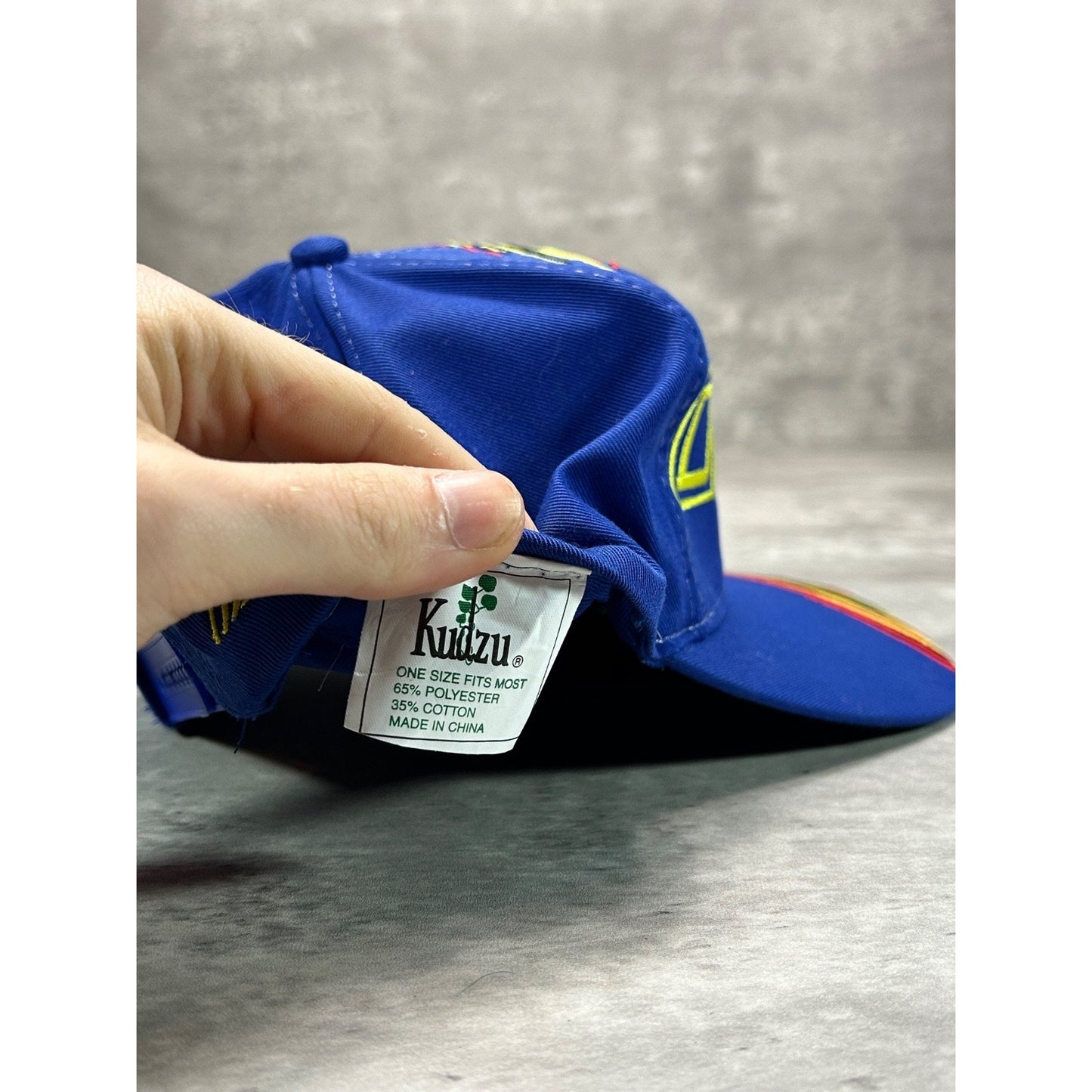 Vintage Square D Racing Embroidered Spellout Logo Snapback Hat OSFA