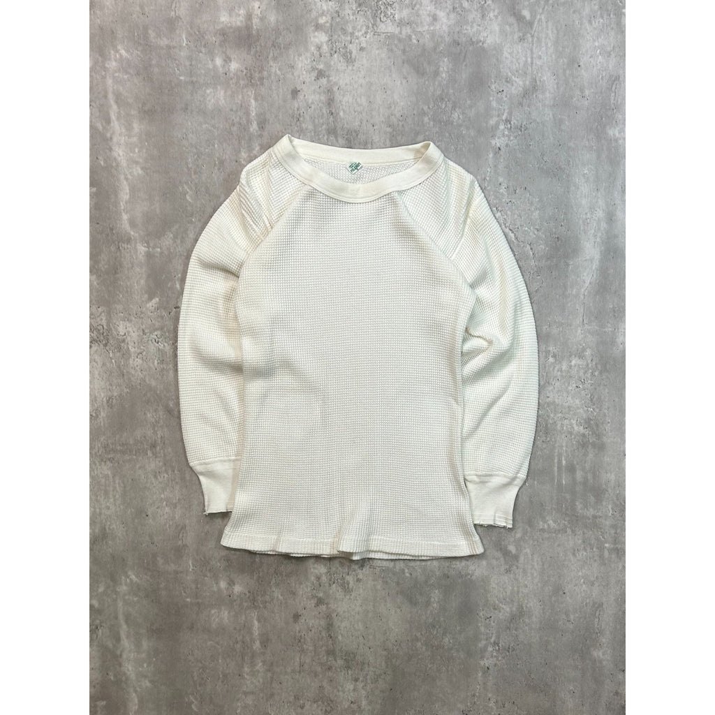 Vintage 1980s Waffle Print Thermal Long Sleeve T-Shirt Size Medium