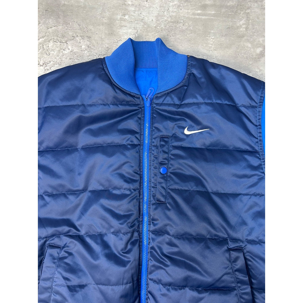 Vintage Nike Embroidered Swoosh Reversible Insulated Bomber Jacket Large YOUTH