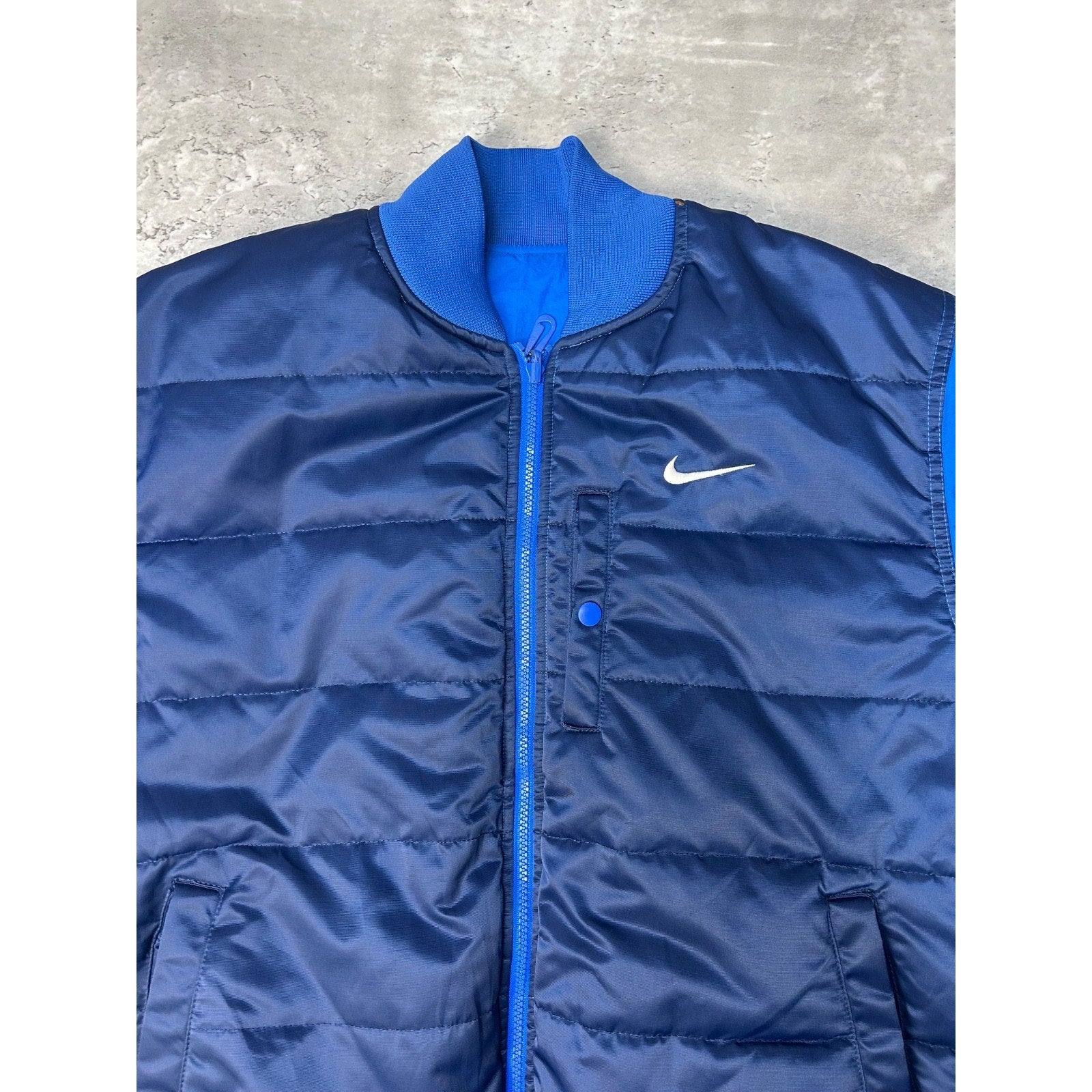 Vintage Nike Embroidered Swoosh Reversible Insulated Bomber Jacket Large YOUTH