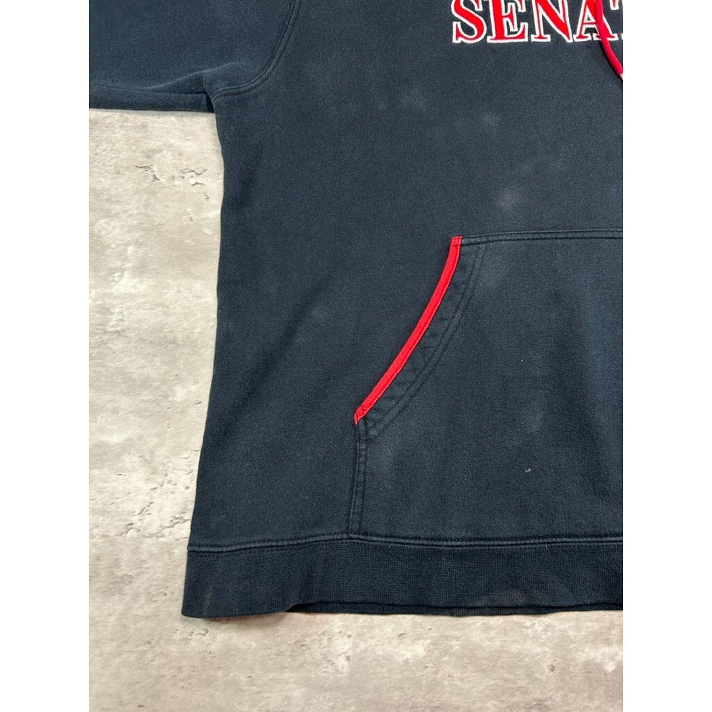 Vintage Ottawa Senators NHL Embroidered Logo Hooded Sweatshirt Size Large Black