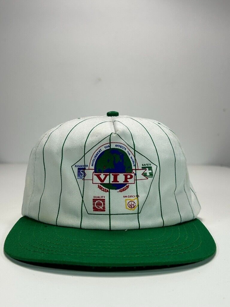 Vintage 90s VIP Movement The Affects The World Pinstripe Snapback Hat OSFA