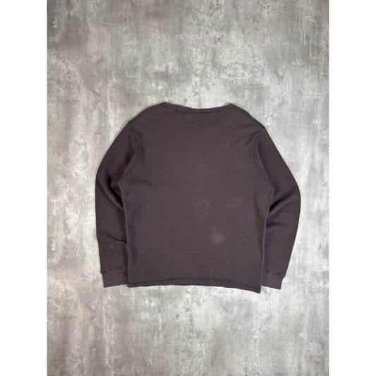 Vintage Y2K Point Zero Waffle Print Long Sleeve Graphic T-Shirt Size Large Gray