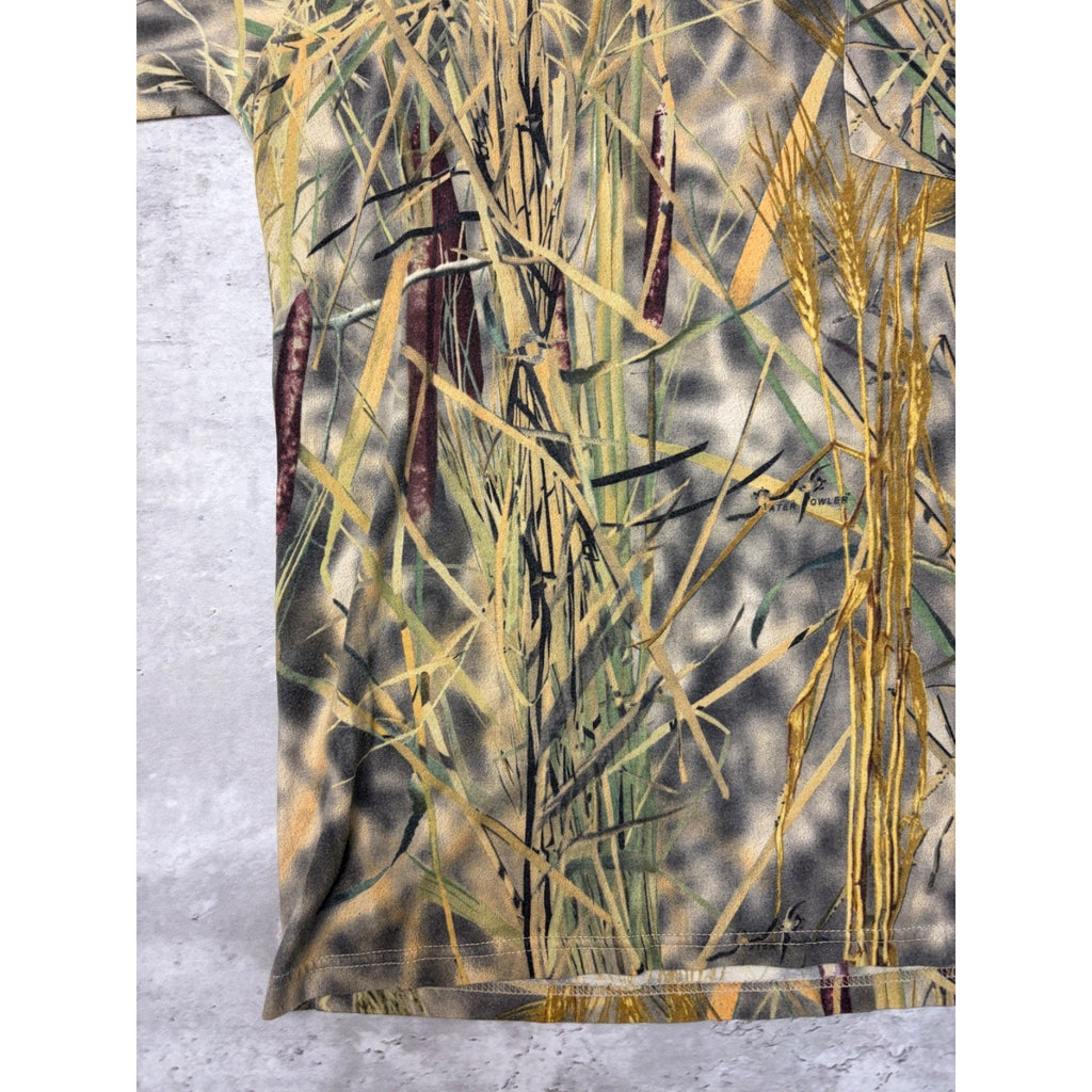 Vintage 90s Water Fowler Marsh Camo Hunting Long Sleeve T-Shirt Size XL