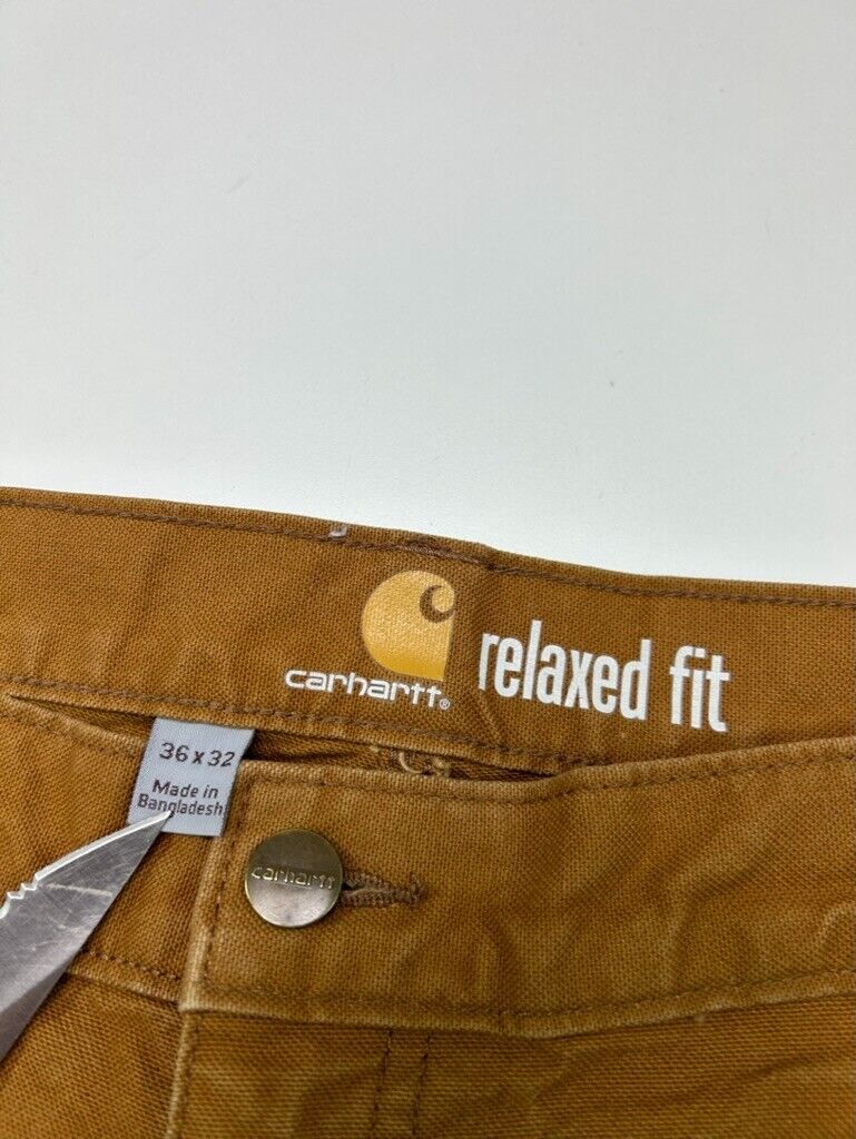 Carhartt Relaxed Fit Canvas Workwear Carpenter Pants Size 37 Brown