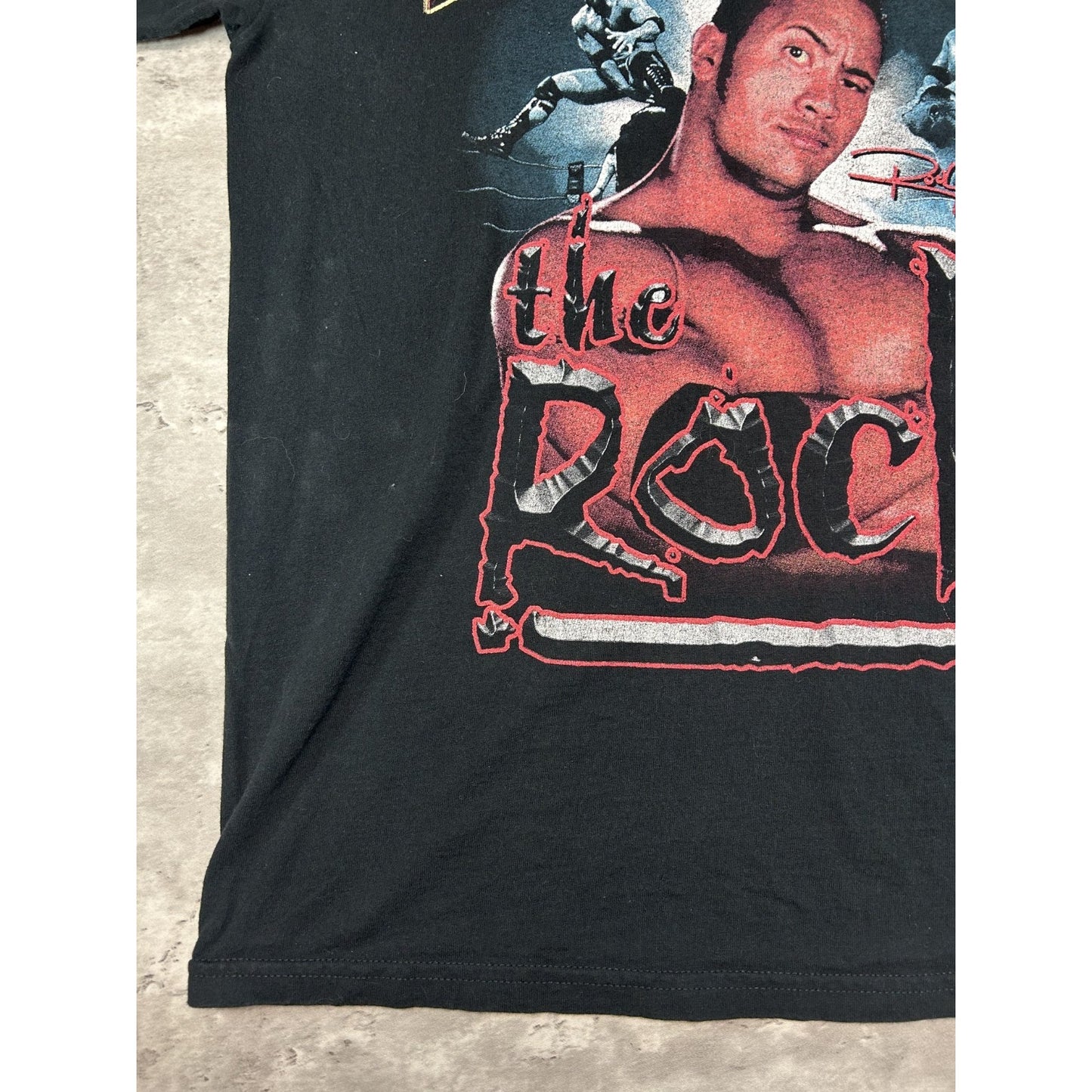 Vintage 1999 WWF The Rock Layin' The Smack Down Wrestling T-Shirt Size XL