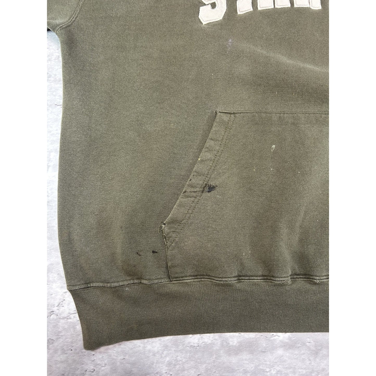 Vintage Starter Embroidered Spellout Earth Tone Hooded Sweatshirt Size XL