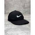 Vintage Nike Embroidered Swoosh Strapback Hat OSFA Black