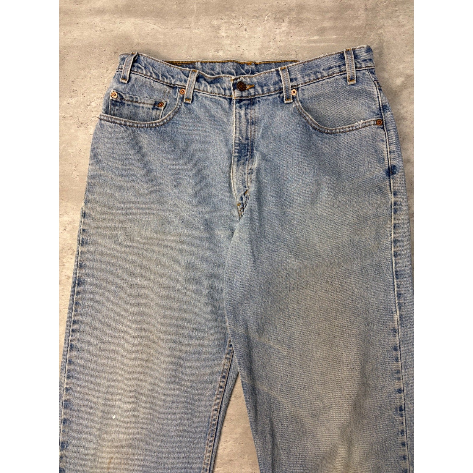 Vintage Levis 550 Red Tab Relaxed Fit Medium Wash Denim Pants Size 34