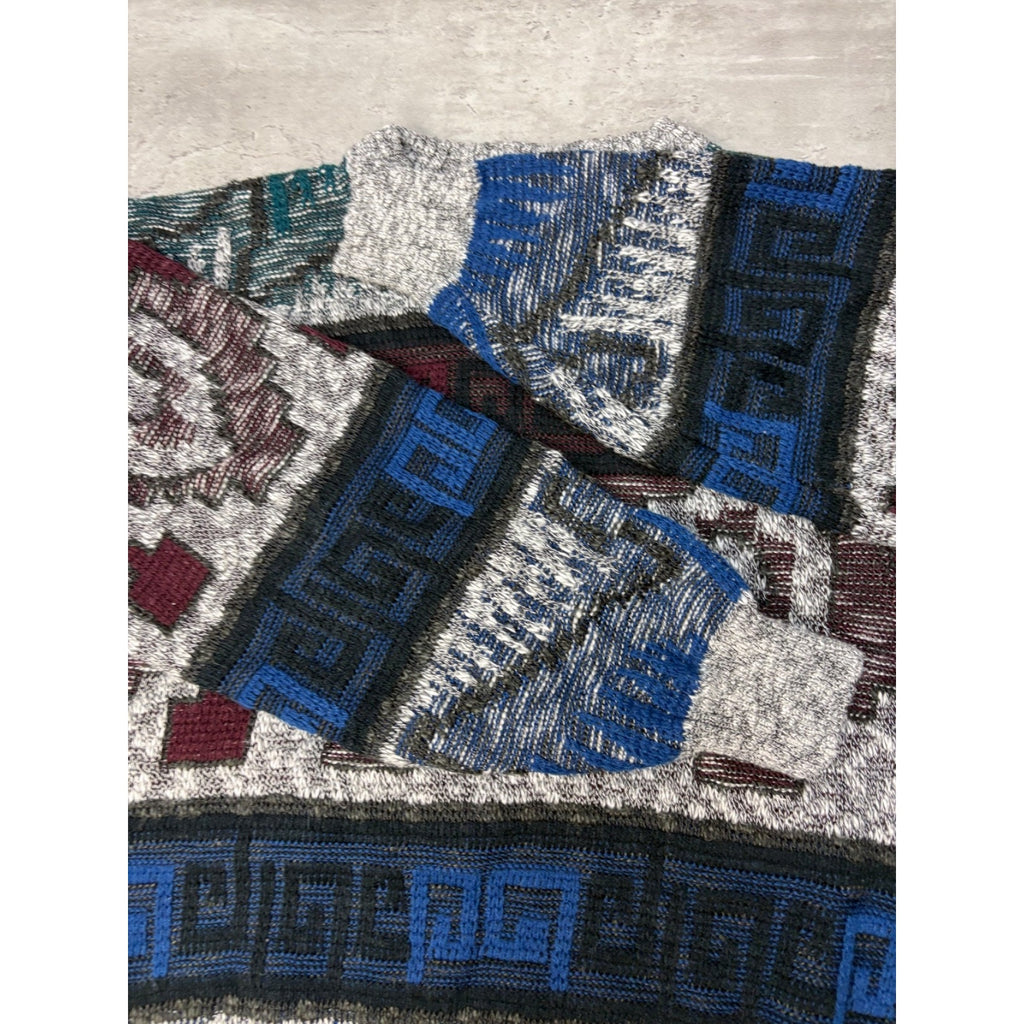 Vintage Sweater Graphix Abstract Print Pullover Knit Sweater Size Small