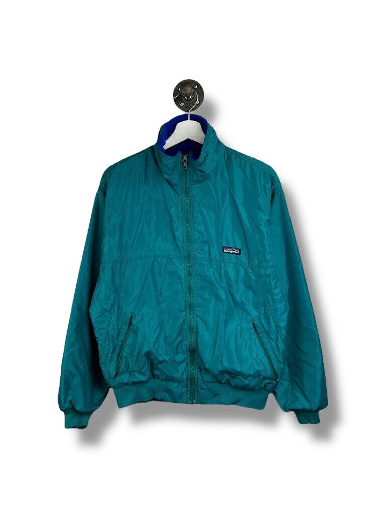 Vintage 80s/90s Patagonia Fleece Lined Full Zip Warm Up Jacket Size Small Teal