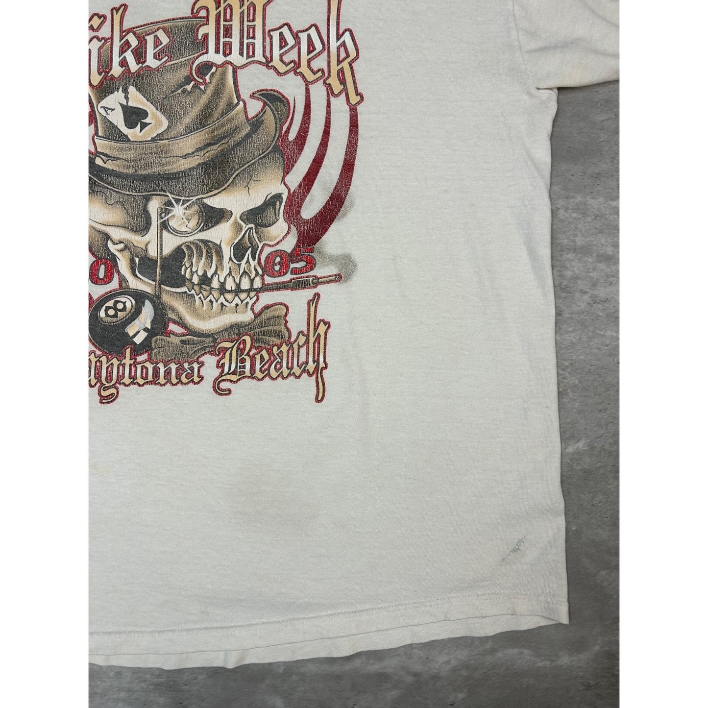 Vintage 2005 Daytona Bike Week Skull Graphic T-Shirt Size XL White