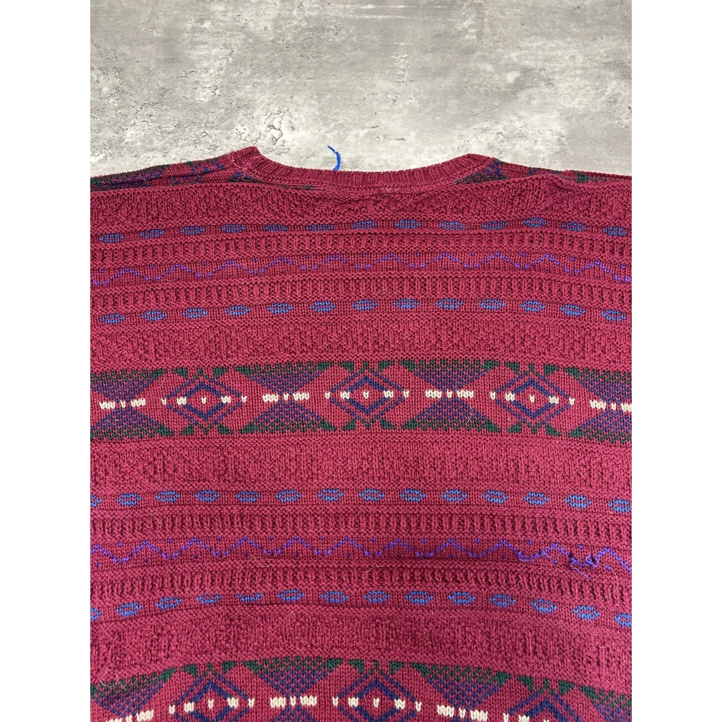 Vintage Lobo By Pendleton Geometric Striped Pullover Knit Sweater Size XL