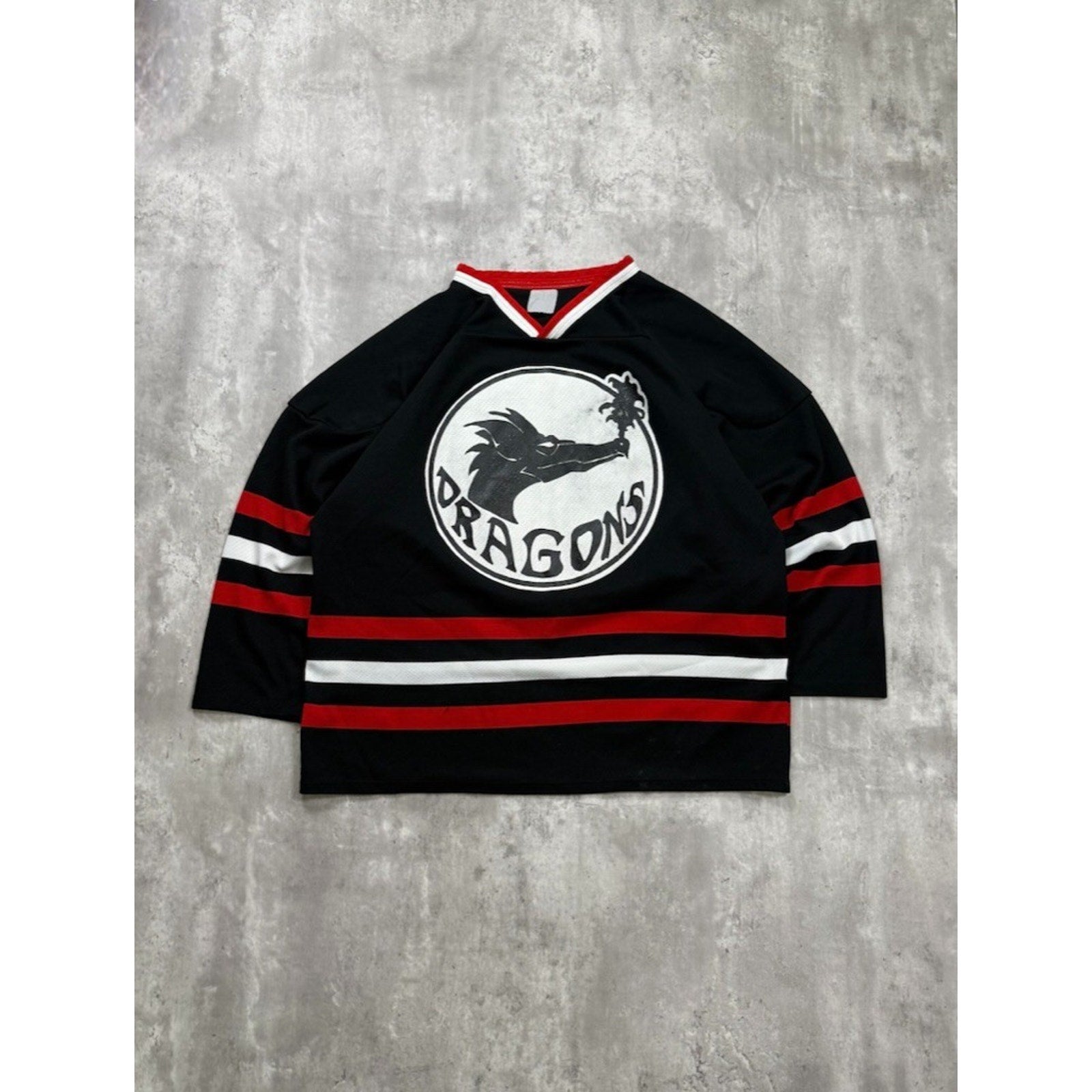 Vintage 80s/90s Dragons #12 Graphic Hockey Jersey Size XL