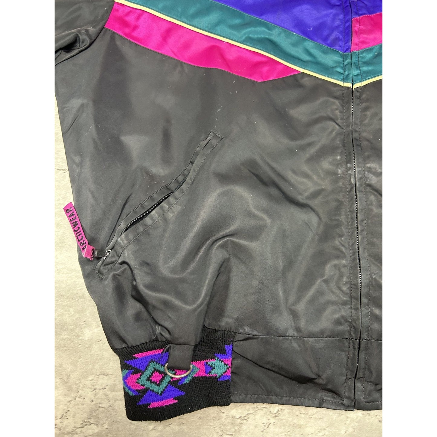 Vintage 90s Arctic Cat Embroidered Nylon Full Zip Bomber Jacket Size Large