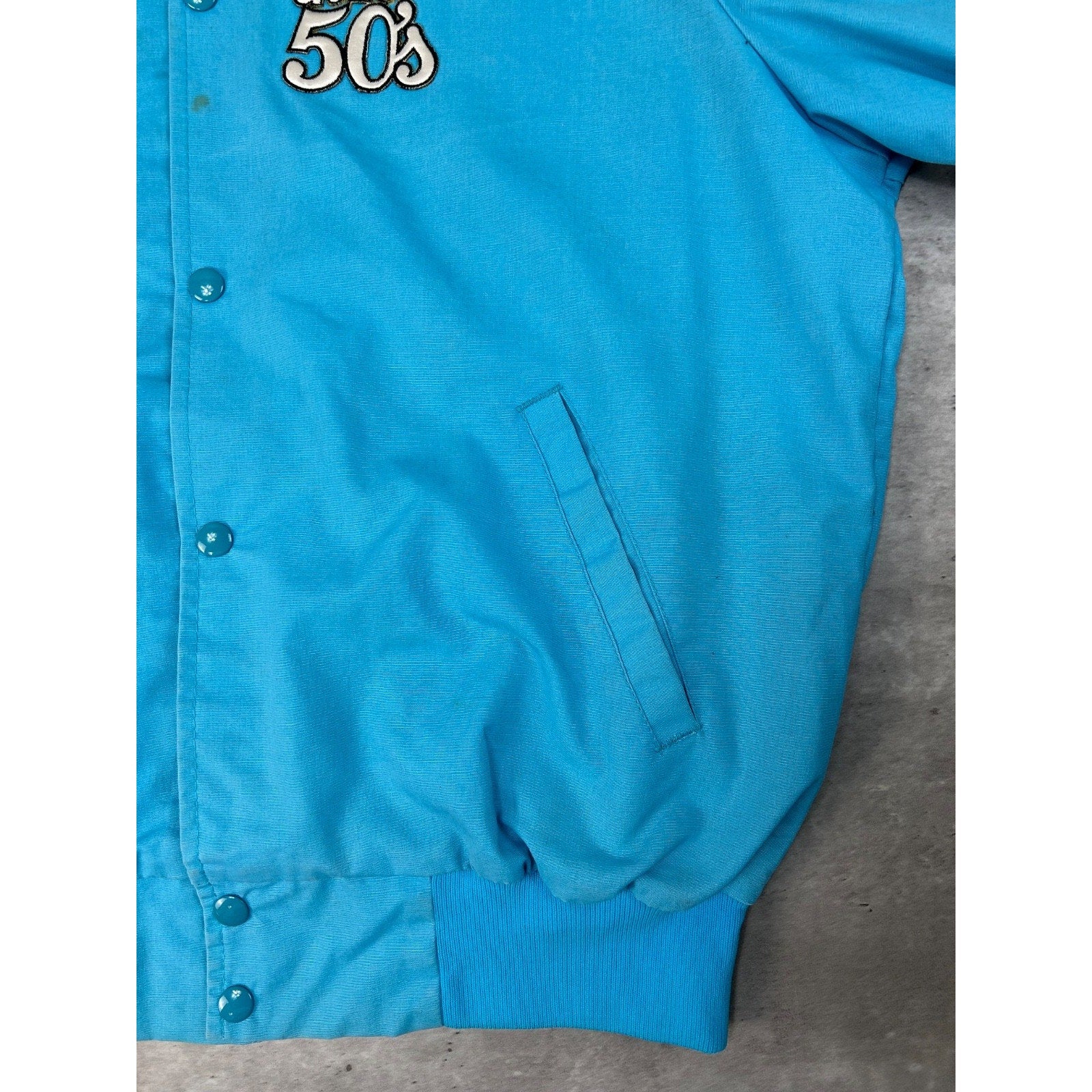 Vintage 80s/90s Lost In The 50s Embroidered Bomber Jacket Size Large