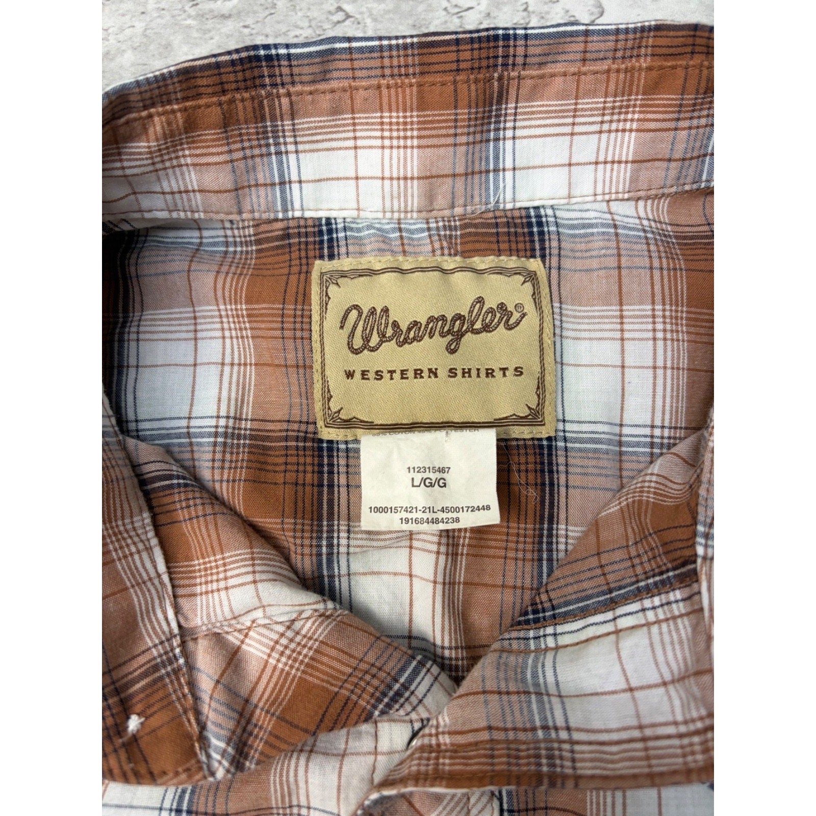 VTG 90s Wrangler Western Pearl Snap Reworked Cropped Button Up Shirt Sz Large