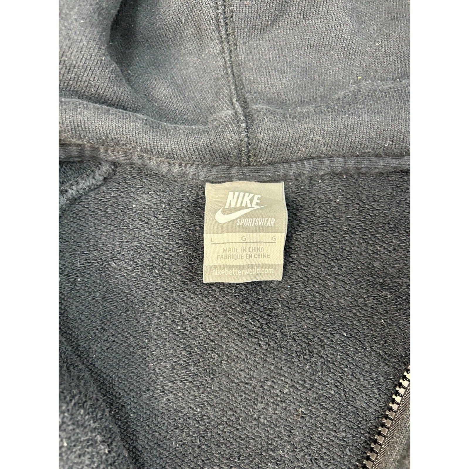 Vintage Women's Nike Graphic Swoosh Logo Full Zip Hooded Sweatshirt Size Large
