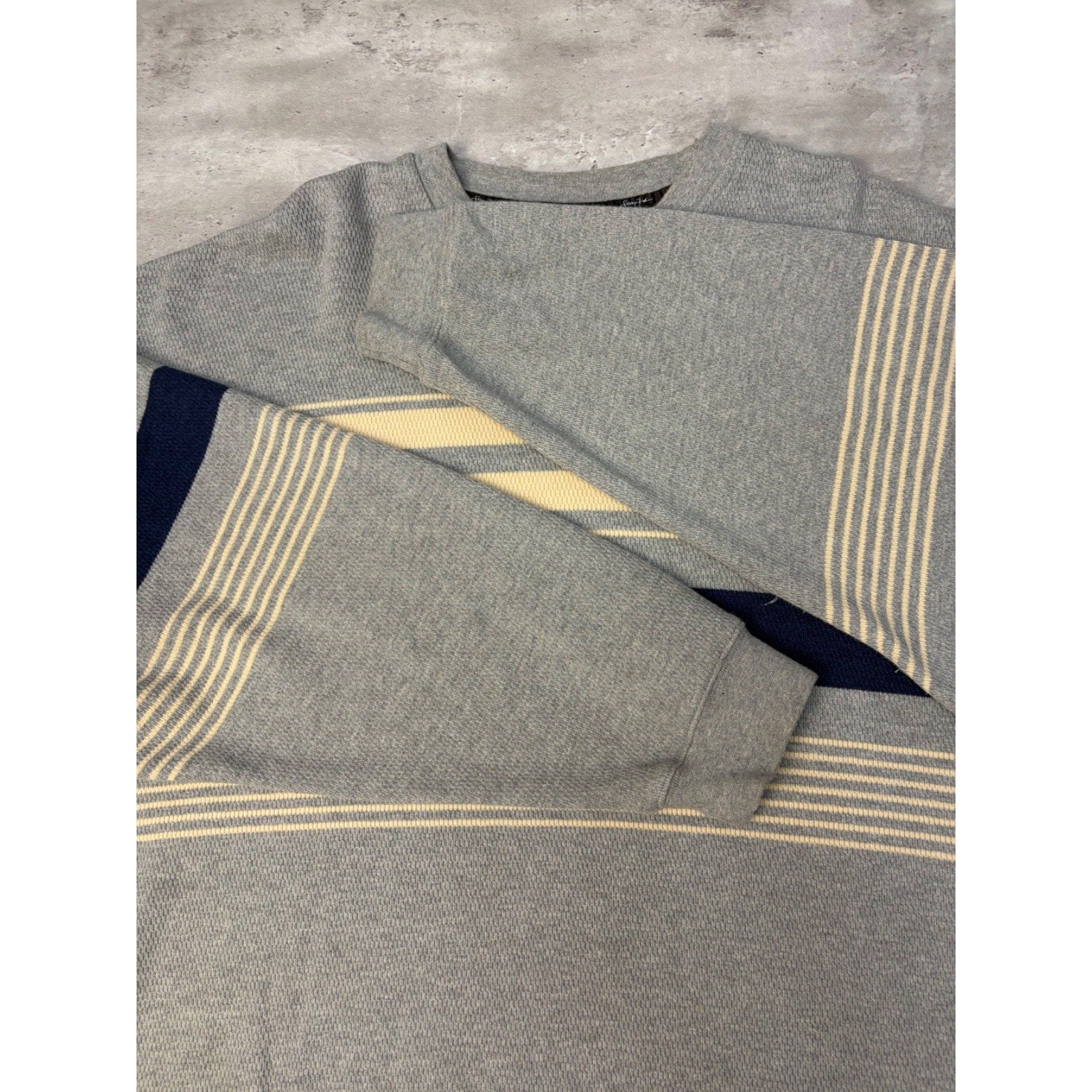 Vintage Y2K Sean John Embroidered Logo Striped Pullover Knit Sweater Size 2XL