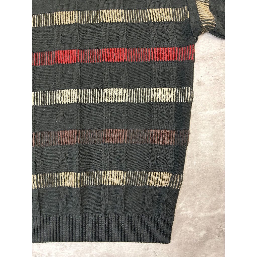 Vintage 90s Protege Abstract Striped Pullover Knit Sweater Size Large