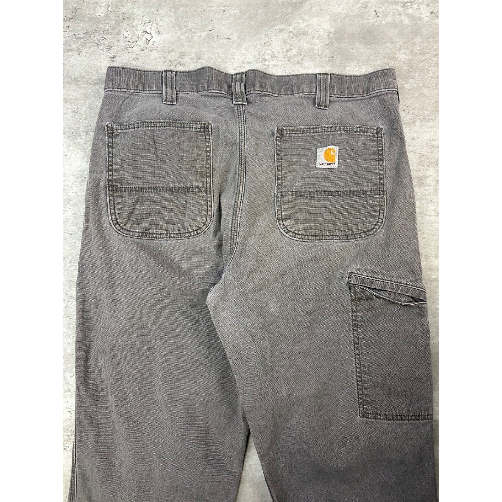 Carhartt Relaxed Fit Canvas Workwear Gray Five Pocket Pants Size 34