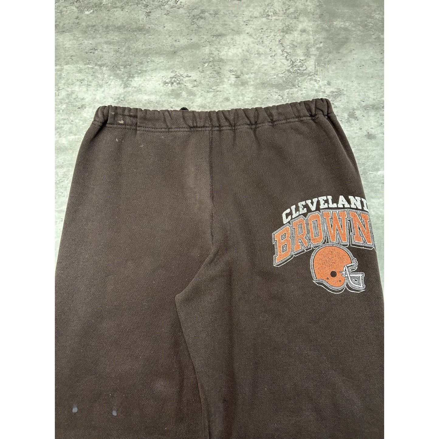 Vintage 90s Cleveland Browns NFL Graphic Spellout Sweat Pants Size Medium