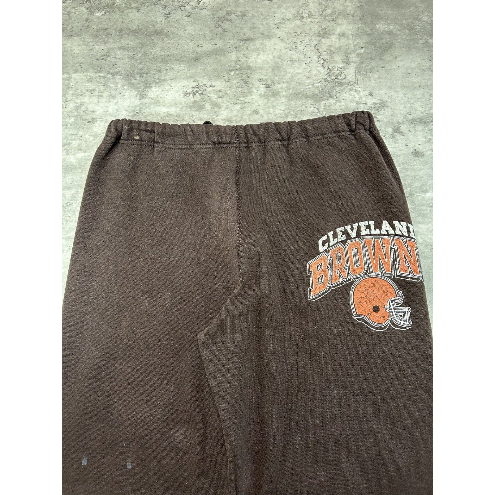 Vintage 90s Cleveland Browns NFL Graphic Spellout Sweat Pants Size Medium