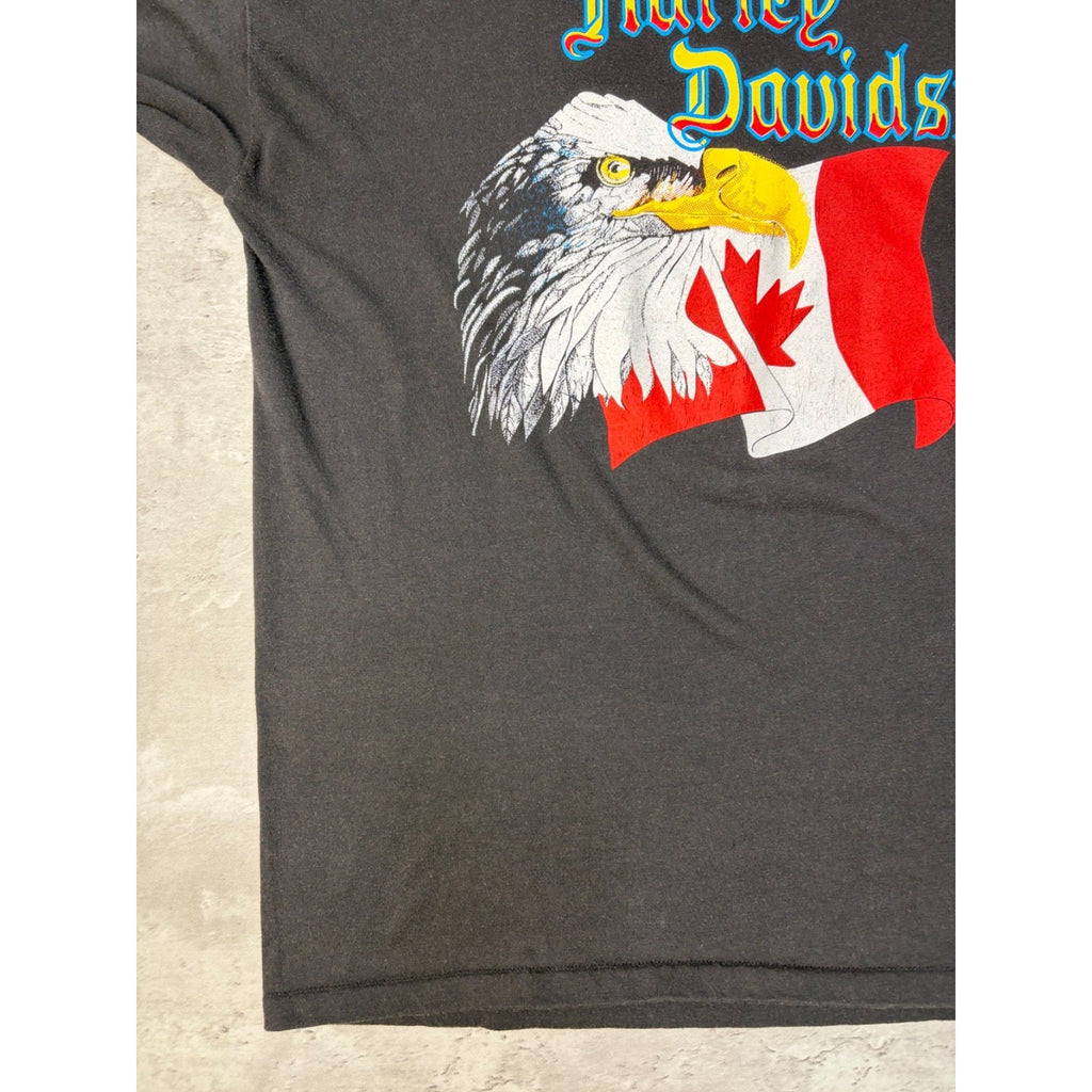 Vintage 80s/90s Harley Davidson Canada Bald Eagle Graphic T-Shirt Size XL