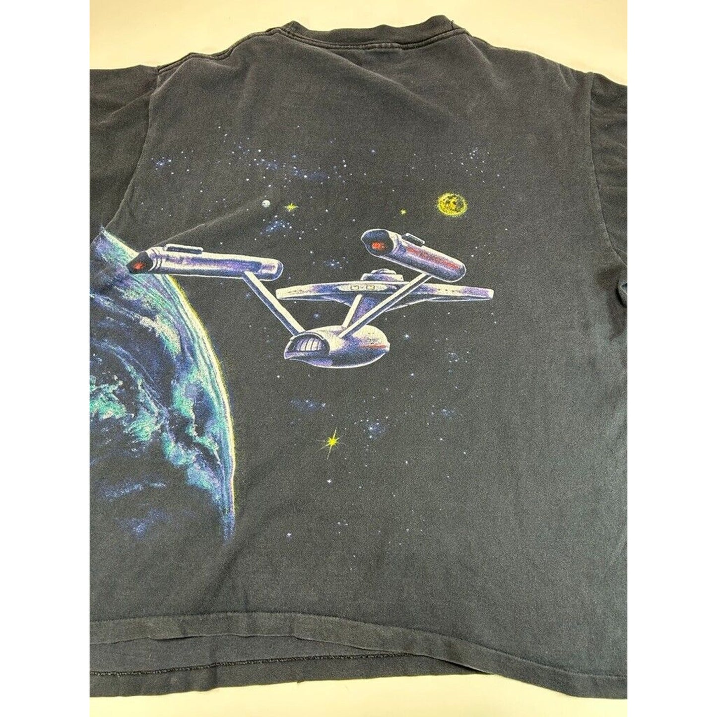 Vintage 1991 Startrek USS Enterprise TV Show Big Graphic T-Shirt Size XL